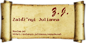 Zalányi Julianna névjegykártya