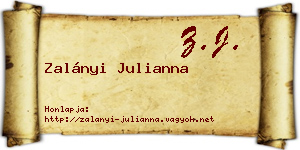 Zalányi Julianna névjegykártya